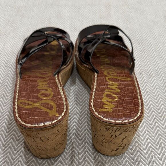 Sam Edelman Raynere  Black Patent Sandals Size 9.5 - Picture 3 of 5